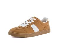 CUSHIONAIRE Women's Balance Lace Up Sneaker +Comfort Foam, Wide Widths Available, Tan, 6 UK Wide