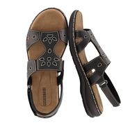 CUSHIONAIRE Women's Briar Comfort Sandal +Comfort Foam, Black 5 UK