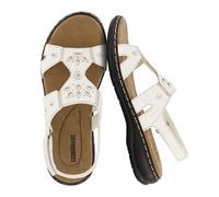 CUSHIONAIRE Women's Briar Comfort Sandal +Comfort Foam, White 7.5 UK