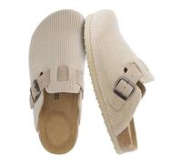 CUSHIONAIRE Women's Hana Cork Footbed Clog with +Comfort, Beige Corduroy 6.5 UK