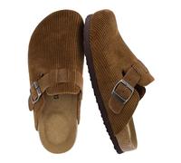 CUSHIONAIRE Women's Hana Cork Footbed Clog with +Comfort, Tan Corduroy 4 UK