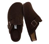 CUSHIONAIRE Women's Hana Cork Footbed Clog with +Comfort, Wide Widths Available, Brown Wool 4.5 UK