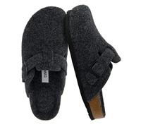 CUSHIONAIRE Women's Hana Cork Footbed Clog with +Comfort, Wide Widths Available, Charcoal Wool 4.5 UK