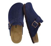 CUSHIONAIRE Women's Hana Cork Footbed Clog with +Comfort, Wide Widths Available, Dark Denim 5 UK W