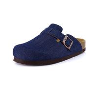 CUSHIONAIRE Women's Hana Cork Footbed Clog with +Comfort, Wide Widths Available, Dark Denim 6 UK