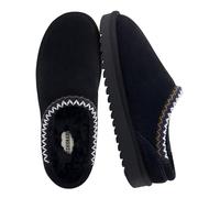 CUSHIONAIRE Women's Keto Sherpa Platform Slipper, Slip-On Design, Cozy Faux Fur Lining, Memory Foam, Wide Widths Available, Black, 6.5 UK