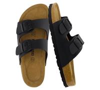 CUSHIONAIRE Women's Lane Cork Footbed Sandal with +Comfort,Black Nappa,5 UK