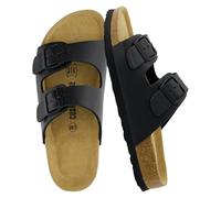 CUSHIONAIRE Women's Lane Cork Footbed Sandal with +Comfort, Black Oily 7 UK