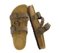 CUSHIONAIRE Women's Lizzy Cork Footbed Sandal with +Comfort and Wide Widths Available, Brown 7 UK
