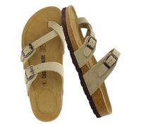 CUSHIONAIRE Women's Luna Cork Footbed Sandal With +Comfort, Taupe Vegan Suede, 7 UK