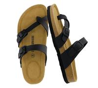 CUSHIONAIRE Women's, Luna Low Heel Slide Sandals Black 6 UK M
