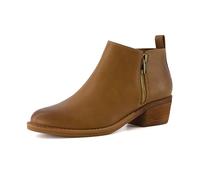 CUSHIONAIRE Women's Taco Ankle Boot - Memory Foam Comfort, Side Zipper, Vegan Suede, Casual Ankle Boots for Women, Wide Widths Available, Chestnut Smooth, 5 UK