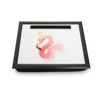 Cushioned Base Queen Flamingo Lap Tray with Ipad Holder, Stylish Tray For Bedroom, Raised Rim Kitchen Tray Premier Housewares White One Size