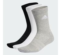 adidas Unisex Cushioned Crew Socks 3 Pairs, Medium Grey Heather/White/Black, 6.5-8