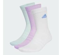 adidas Unisex Cushioned Crew Socks 3 Pairs, Powder Plum/White/Halo Mint, 10.5-12.5