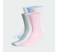 adidas Unisex CUSHIONED CREW SOCKS 6 PAIR PACK, white/clear pink/glow blue/Wonder Sage, 10.5-12.5