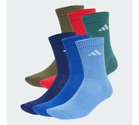 adidas Unisex CUSHIONED CREW SOCKS 6 PAIR PACK, Dark Blue/Royal Blue/Olive Strata/Pure Ruby, 4.5-6