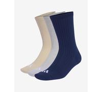 adidas Unisex CUSHIONED ESSENTIALS CREW SOCKS 3 PAIR PACK, Crystal Linen/light grey heather/dark blue, 10.5-12.5