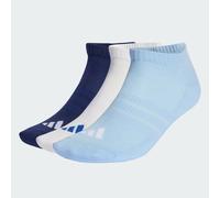 adidas Unisex CUSHIONED ESSENTIALS LOW CUT SOCKS 3 PAIR PACK, dark blue/white/glow blue, 10.5-12.5