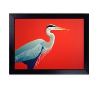 Cushioned Lap Tray with Bean Bag Base for Laptop & Eating - A Lively Heron Bird Design | Padded Lap Desk for Sofa, Bed & Work | Portable TV Dinner & Breakfast Tray, Easy Clean Surface