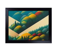 Cushioned Lap Tray with Bean Bag Base for Laptop & Eating - A Mind Blowing Summer Forest Abstract Design | Padded Lap Desk for Sofa, Bed & Work | Portable TV Dinner & Breakfast Tray, Easy Clean