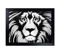 Cushioned Lap Tray with Bean Bag Base for Laptop & Eating - A Remarkable Lion Design | Padded Lap Desk for Sofa, Bed & Work | Portable TV Dinner & Breakfast Tray, Easy Clean Surface