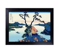 Cushioned Lap Tray with Bean Bag Base for Laptop & Eating - A View Of Mount Fuji Across Lake Suwa By Katsushika Hokusai | Wooden Lap Desk for Sofa, Bed & Work | Portable TV Dinner & Breakfast Tray