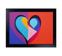 Cushioned Lap Tray with Bean Bag Base for Laptop & Eating - Abstract Art Love Heart Vol.4 Design | Padded Lap Desk for Sofa, Bed & Work | Portable TV Dinner & Breakfast Tray, Easy Clean Surface