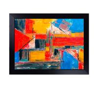 Cushioned Lap Tray with Bean Bag Base for Laptop & Eating - Abstract Art Painting Vol.388 By S.Johnson Design | Padded Lap Desk for Sofa, Bed & Work | Portable TV Dinner & Breakfast Tray
