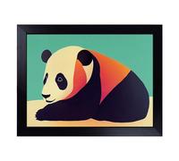 Cushioned Lap Tray with Bean Bag Base for Laptop & Eating - Abstract Panda Vol.2 Design | Padded Lap Desk for Sofa, Bed & Work | Portable TV Dinner & Breakfast Tray, Easy Clean Surface
