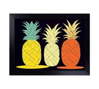 Cushioned Lap Tray with Bean Bag Base for Laptop & Eating - Abstract Pineapple Art Vol.2 Design | Padded Lap Desk for Sofa, Bed & Work | Portable TV Dinner & Breakfast Tray, Easy Clean Surface