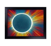 Cushioned Lap Tray with Bean Bag Base for Laptop & Eating - Abstract Sunset Sun Vol.7 Design | Padded Lap Desk for Sofa, Bed & Work | Portable TV Dinner & Breakfast Tray, Easy Clean Surface