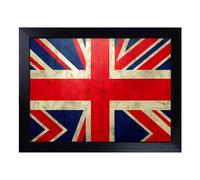Cushioned Lap Tray with Bean Bag Base for Laptop & Eating - Abstract Union Jack Flag Vol.4 Design | Padded Lap Desk for Sofa, Bed & Work | Portable TV Dinner & Breakfast Tray, Easy Clean