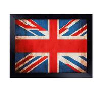 Cushioned Lap Tray with Bean Bag Base for Laptop & Eating - Abstract Union Jack Flag Vol.5 Design | Padded Lap Desk for Sofa, Bed & Work | Portable TV Dinner & Breakfast Tray, Easy Clean