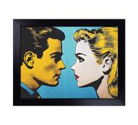 Cushioned Lap Tray with Bean Bag Base for Laptop & Eating - American Pop Art Vol.3 Design | Padded Lap Desk for Sofa, Bed & Work | Portable TV Dinner & Breakfast Tray, Easy Clean Surface