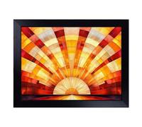 Cushioned Lap Tray with Bean Bag Base for Laptop & Eating - An Art Deco Sunset Vol.2 Design | Padded Lap Desk for Sofa, Bed & Work | Portable TV Dinner & Breakfast Tray, Easy Clean Surface