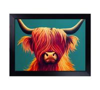 Cushioned Lap Tray with Bean Bag Base for Laptop & Eating - An Awesome Highland Cow Design | Padded Lap Desk for Sofa, Bed & Work | Portable TV Dinner & Breakfast Tray, Easy Clean Surface