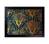 Cushioned Lap Tray with Bean Bag Base for Laptop & Eating - Art Deco Pattern Vol.3 Design | Padded Lap Desk for Sofa, Bed & Work | Portable TV Dinner & Breakfast Tray, Easy Clean Surface