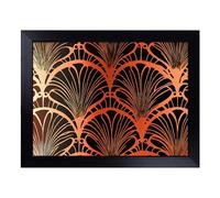 Cushioned Lap Tray with Bean Bag Base for Laptop & Eating - Art Deco Pattern Vol.4 Design | Padded Lap Desk for Sofa, Bed & Work | Portable TV Dinner & Breakfast Tray, Easy Clean Surface