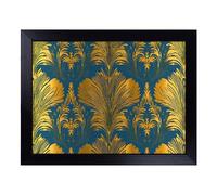 Cushioned Lap Tray with Bean Bag Base for Laptop & Eating - Art Deco Pattern Vol.5 Design | Padded Lap Desk for Sofa, Bed & Work | Portable TV Dinner & Breakfast Tray, Easy Clean Surface