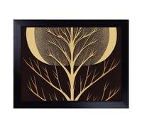 Cushioned Lap Tray with Bean Bag Base for Laptop & Eating - Art Deco Tree No.2 Design | Padded Lap Desk for Sofa, Bed & Work | Portable TV Dinner & Breakfast Tray, Easy Clean Surface