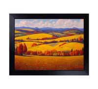 Cushioned Lap Tray with Bean Bag Base for Laptop & Eating - Autumn Meadow Landscape Vol.1 Design | Padded Lap Desk for Sofa, Bed & Work | Portable TV Dinner & Breakfast Tray, Easy Clean Surface