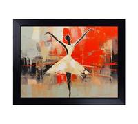 Cushioned Lap Tray with Bean Bag Base for Laptop & Eating - Ballet Dancer Abstract No.2 Design | Padded Lap Desk for Sofa, Bed & Work | Portable TV Dinner & Breakfast Tray, Easy Clean Surface