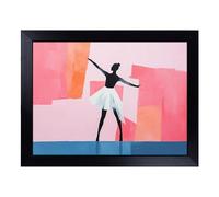 Cushioned Lap Tray with Bean Bag Base for Laptop & Eating - Ballet Dancer Minimalism No.3 Design | Padded Lap Desk for Sofa, Bed & Work | Portable TV Dinner & Breakfast Tray, Easy Clean Surface