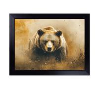 Cushioned Lap Tray with Bean Bag Base for Laptop & Eating - Bear Vol.1 Design | Padded Lap Desk for Sofa, Bed & Work | Portable TV Dinner & Breakfast Tray, Easy Clean Surface