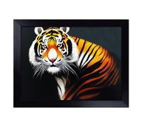 Cushioned Lap Tray with Bean Bag Base for Laptop & Eating - Beauty Of The Tiger Design | Padded Lap Desk for Sofa, Bed & Work | Portable TV Dinner & Breakfast Tray, Easy Clean Surface