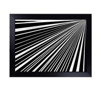 Cushioned Lap Tray with Bean Bag Base for Laptop & Eating - Black And White Abstract Art No.3 Design | Padded Lap Desk for Sofa, Bed & Work | Portable TV Dinner & Breakfast Tray, Easy Clean