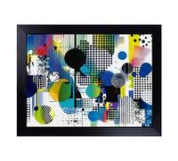 Cushioned Lap Tray with Bean Bag Base for Laptop & Eating - Bold Futuristic Pattern Vol.5 Design | Padded Lap Desk for Sofa, Bed & Work | Portable TV Dinner & Breakfast Tray, Easy Clean Surface