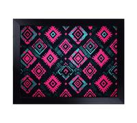 Cushioned Lap Tray with Bean Bag Base for Laptop & Eating - Bold Futuristic Pattern Vol.6 Design | Padded Lap Desk for Sofa, Bed & Work | Portable TV Dinner & Breakfast Tray, Easy Clean Surface