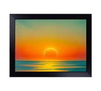Cushioned Lap Tray with Bean Bag Base for Laptop & Eating - Bold Sunset View Design | Padded Lap Desk for Sofa, Bed & Work | Portable TV Dinner & Breakfast Tray, Easy Clean Surface